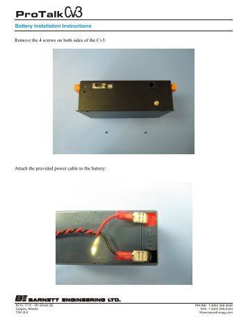 Cv3 Battery Installation Instructions - Barnett Engineering Ltd