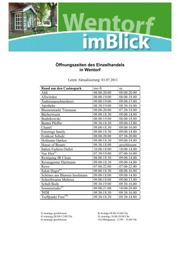 Druckversion als PDF - WENTORF IM BLICK