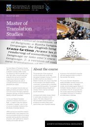 Master of Translation Studies - Faculty of Arts, Humanities and ...