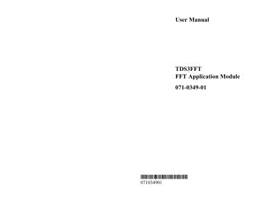 Tektronix TDS 3012B FFT Module Manual