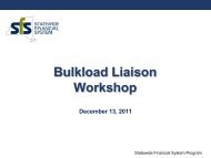 12/13/11 Bulkload Liaison Workshop - Statewide Financial System