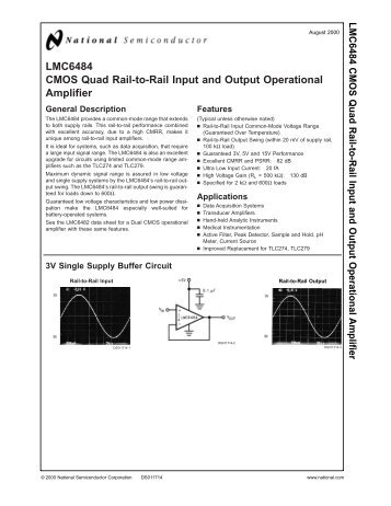 LMC6484 CMOS Quad Rail-to-Rail Input and Output Operational ...