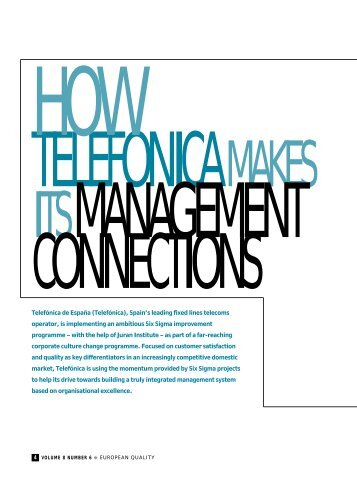 How Telefonica Makes Its Management ... - Juran Institute