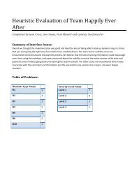 Heuristic Evaluation of Team Happily Ever After - HFID