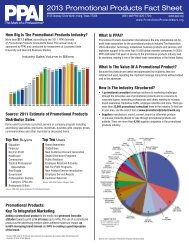 2013 Promotional Products Fact Sheet - Promotional Products Work!