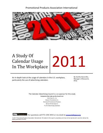 A Study Of Calendar Usage In The Workplace 2011 - Promotional ...