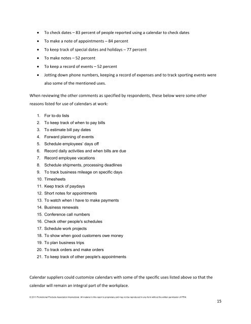 A Study Of Calendar Usage In The Workplace 2011 - Promotional ...