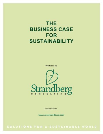 THE BUSINESS CASE FOR SUSTAINABILITY - Coro Strandberg