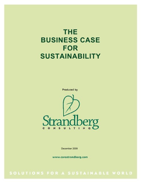 THE BUSINESS CASE FOR SUSTAINABILITY - Coro Strandberg