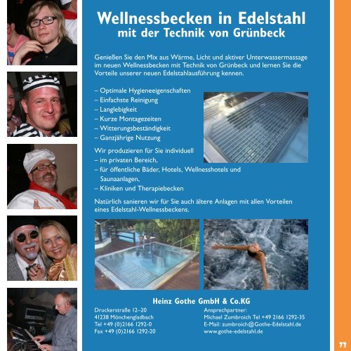 Wellnessbecken in Edelstahl - Karnevalsgesellschaft Wenkbülle ...