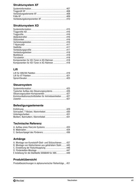 Aluminium-Fördersysteme, kompletter Katalog - FlexLink