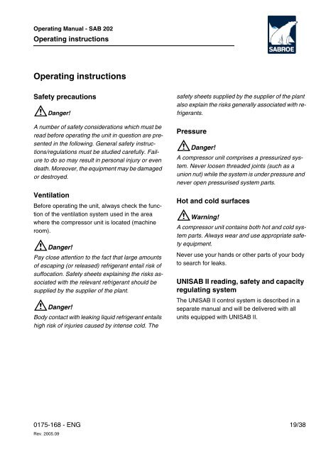 Operating manual SAB 202