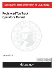 Registered Tow Truck Operator's Manual - Business Licensing Service