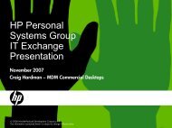 HP Personal Systems Group IT Exchange Presentation