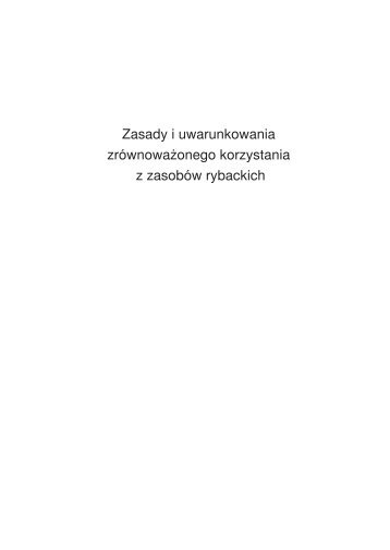 Zasady i uwarunkowania zrÃ³wnowaÂ¿onego korzystania z zasobÃ³w ...