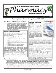 Pharmacy Newsletter - FE Warren Air Force Base