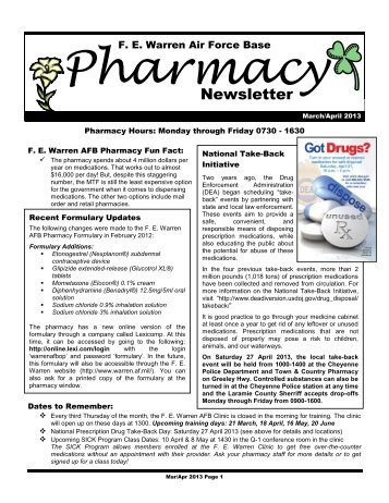 Pharmacy Newsletter - FE Warren Air Force Base