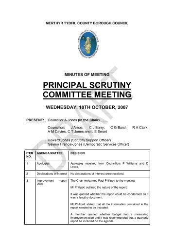principal scrutiny committee meeting - Meetings, agendas, and ...