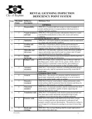 Rental Inspection Deficiency Point System - City of Hopkins