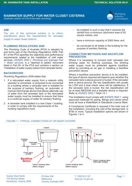 99.01 Rainwater supply for water closet cisterns (1001KB)