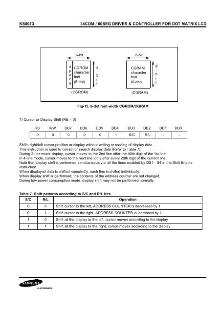 ks0073 34com / 60seg driver & controller for dot matrix lcd