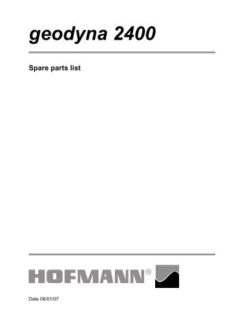 Geodyna 2400 Spare Parts list - Snap-on Equipment
