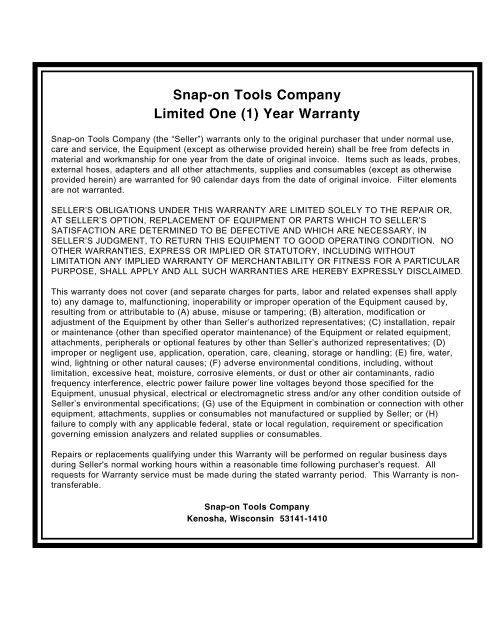 here - Snap-on Equipment