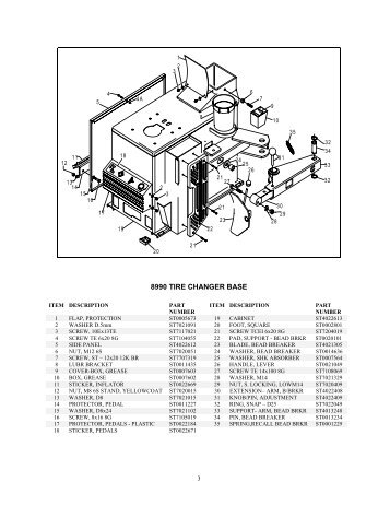 8990 TIRE CHANGER BASE - Snap-on Equipment