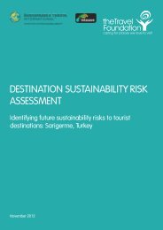 destination sustainability risk assessment - The Travel Foundation