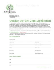 Outside-the-Box Grant Application - Salina Education Foundation