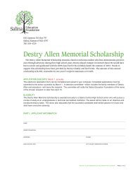 Destry Allen Memorial Scholarship - Salina Education Foundation