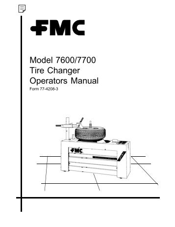 Model 7600/7700 Tire Changer Operators Manual - Snap-on ...