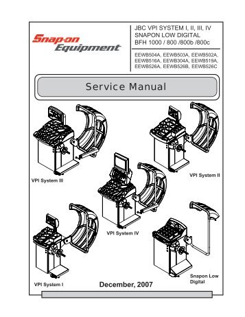 Service Manual - Snap-on Equipment