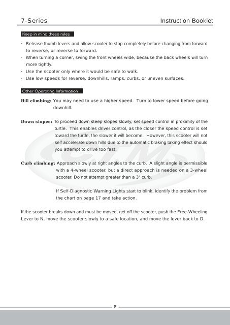 7-Series Instruction Booklet - CTM Homecare Product, Inc