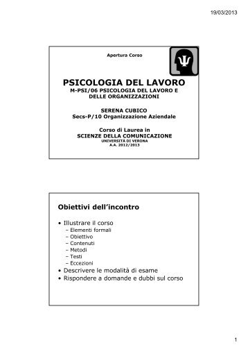 Psicologia del lavoro_PRESENTAZIONE CORSO (nuove date) (pdf ...