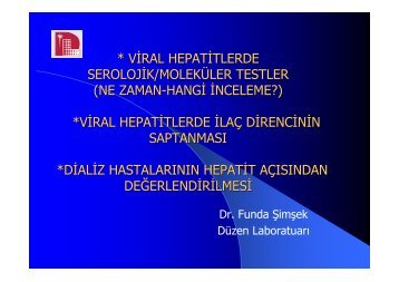 * VÄ°RAL HEPATÄ°TLERDE SEROLOJÄ°K/MOLEKÃLER TESTLER (NE ...