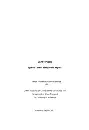 SYDNEY Tunnel Background Report - University of Melbourne