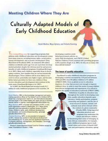 Culturally Adapted Models of Early Childhood Education
