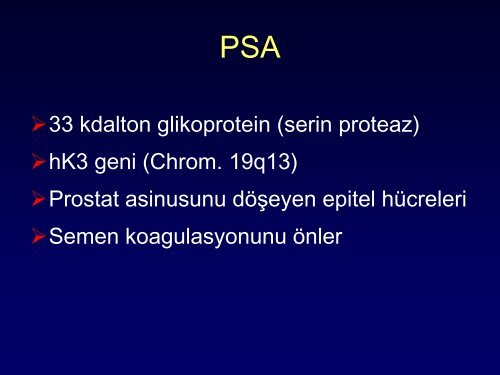 Prostat Kanseri ve PSA