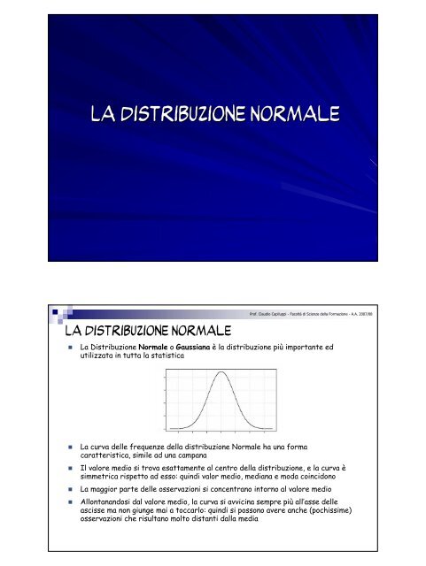 La distribuzione Normale