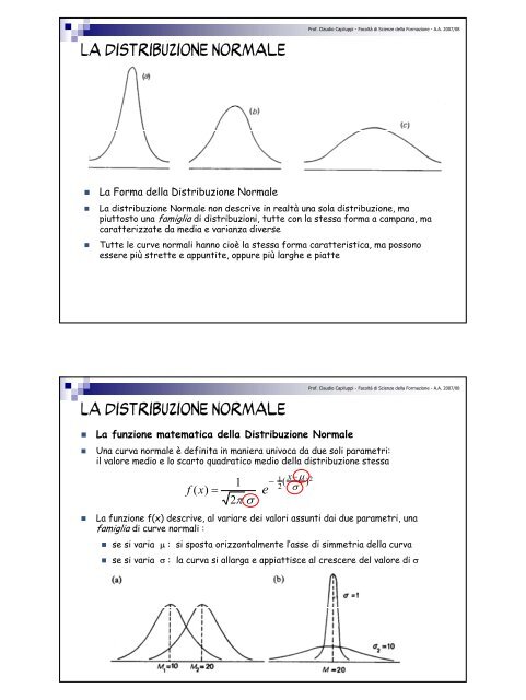 La distribuzione Normale