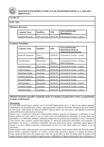 pdf (it, 53 KB, 7/20/10) - Università degli Studi di Verona