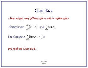 Chain Rule Chain Rule