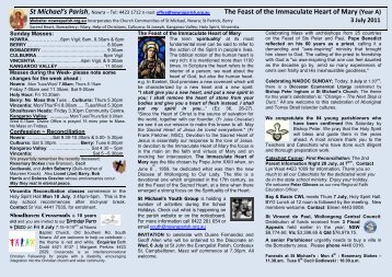 The Feast of the Immaculate Heart of Mary (Year A) - St Michael's ...