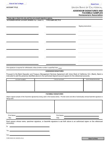 ADDENDUM SIGNATURES AND FACSIMILE ... - Union Bank