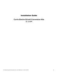 Installation Guide Currie Electro-DriveÂ® Conversion Kits 2, 3, & 4