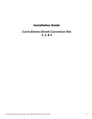 Installation Guide Currie Electro-DriveÂ® Conversion Kits 2, 3, & 4