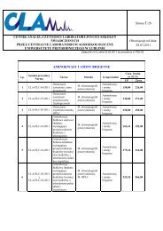 cennik - Centralne Laboratorium Agroekologiczne - Lublin