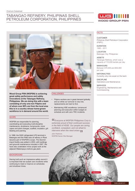 Tabangao Refinery Philipinas Shell Petroleum Wood Group Psn
