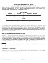 liability form (pdf) - ESEE Knives